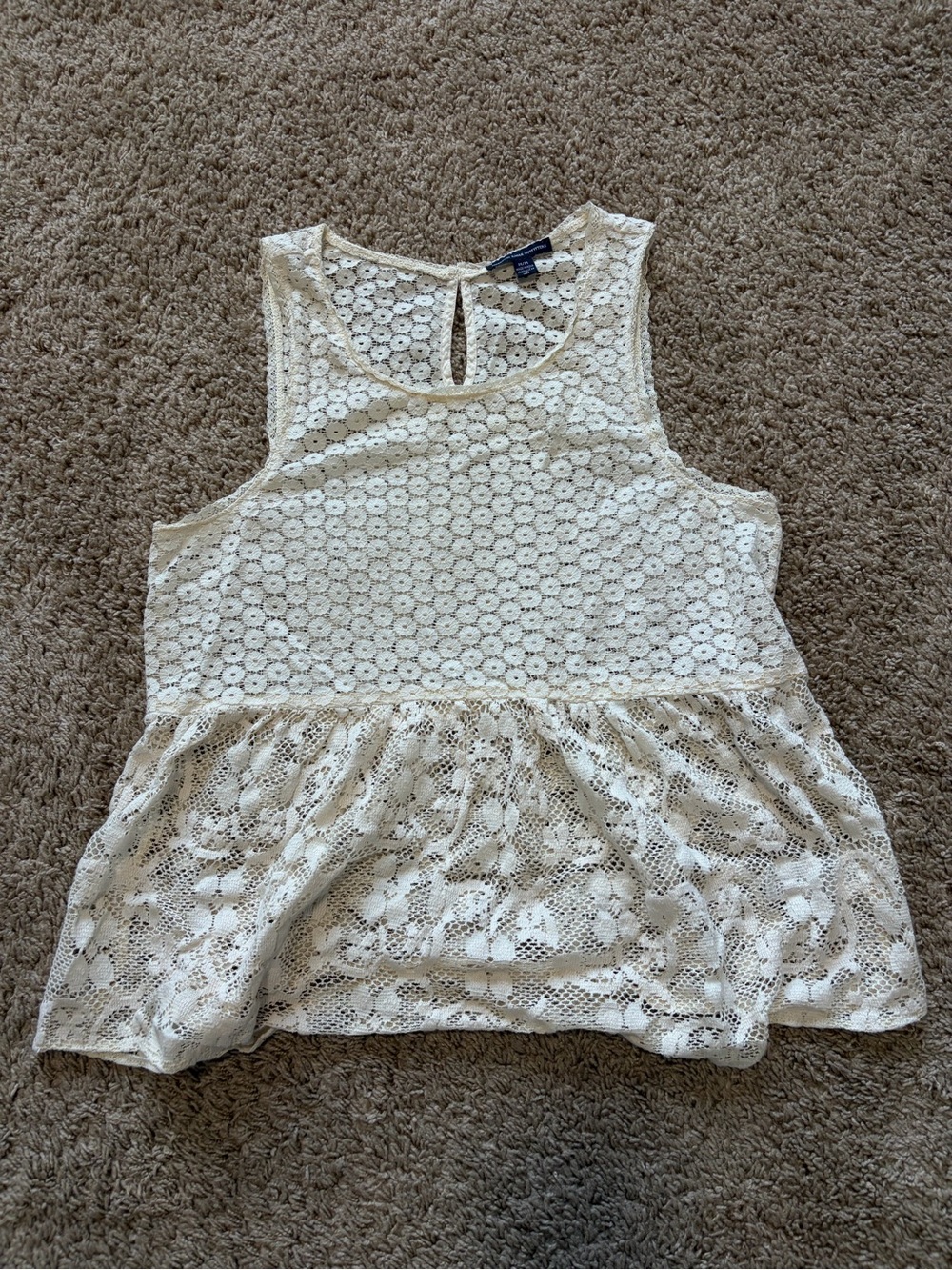 American Eagle Lace Peplum Tank Top